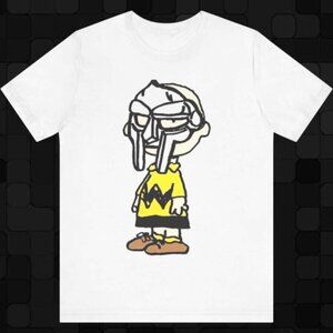 MF DOOM Charlie Brown Peanuts Cartoon Rap Hip Hop Meme Fan Graphic T-Shirt 90